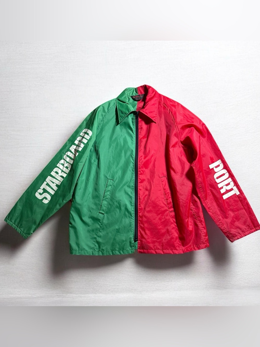 70s 80s Vintage Pla-Jac Dunbrooke Jacket Red Green Colorblock Made in USA L